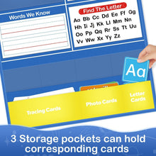 Load image into Gallery viewer, Interactive Alphabet Learning Pocket Chart with Write &amp; Wipe Surface for Kids
