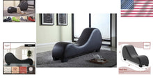 Load image into Gallery viewer, Stylish Midnight Black Chaise Lounge - Modern Accent for Relaxation &amp; Meditation