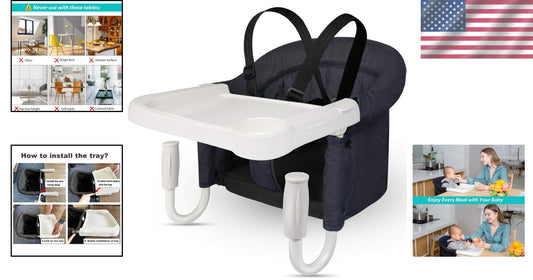 Sturdy Hook On Chair with Safety Tray for Toddler Dining - 37lbs Capacity