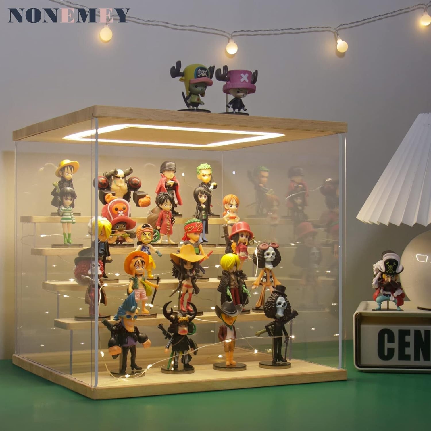 Clear Acrylic Collector's Showcase with LED Light – 12.4 inches, 5-Tier Design