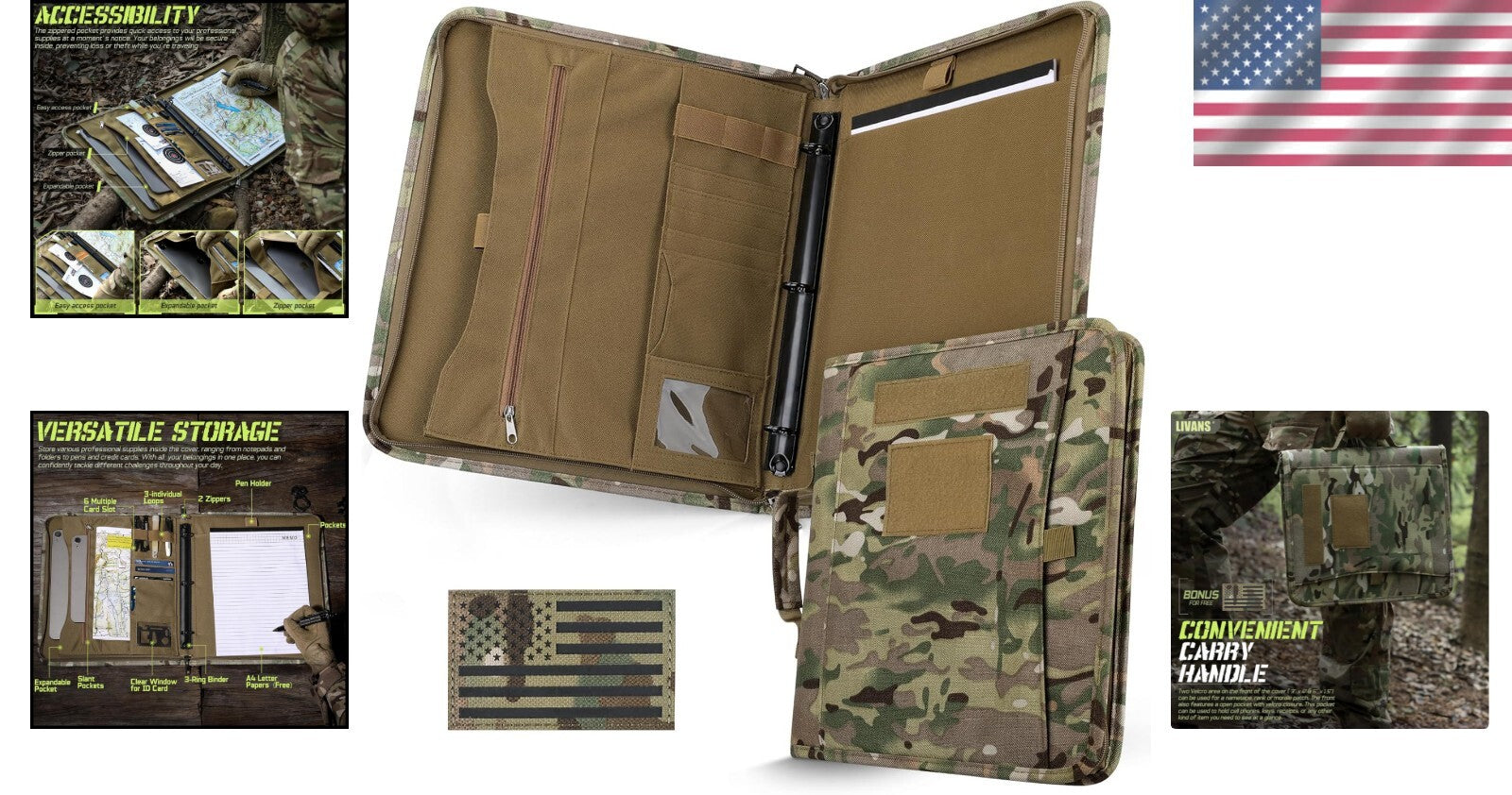 Versatile Tactical Notebook with Zipper Closure - Ideal for Outdoor Adventures