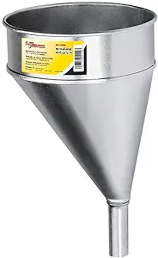 Corrosion-Resistant 6 Quart Funnel with Splash-Proof Rim and Strainer