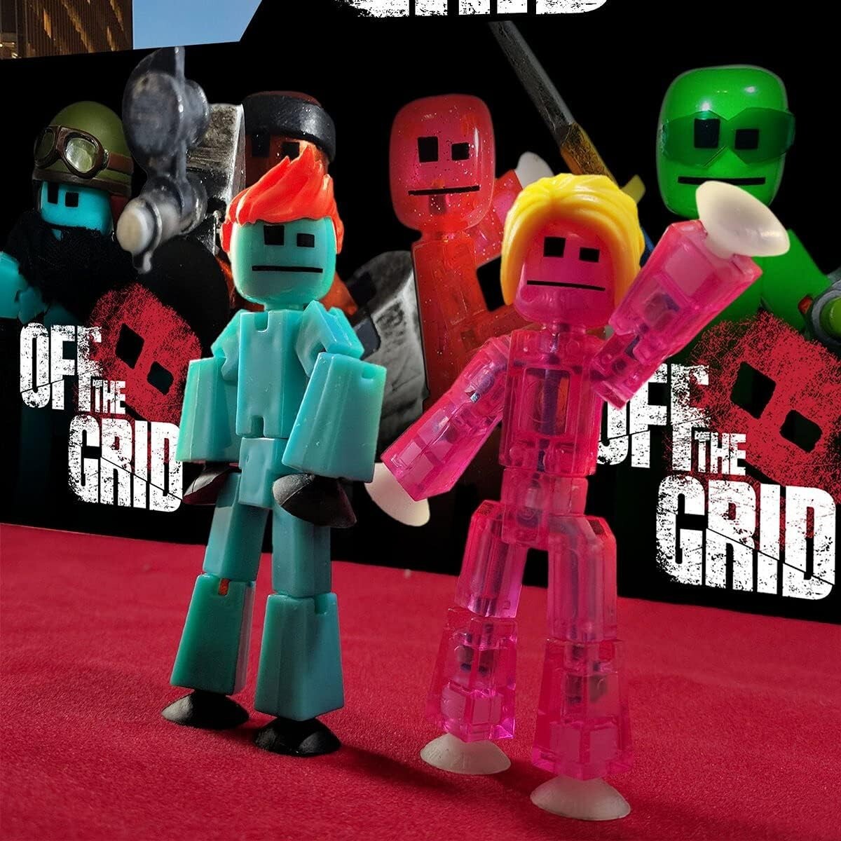 Collectable Off The Grid 6 Pack - Poseable Figures with Stop Motion Accessories