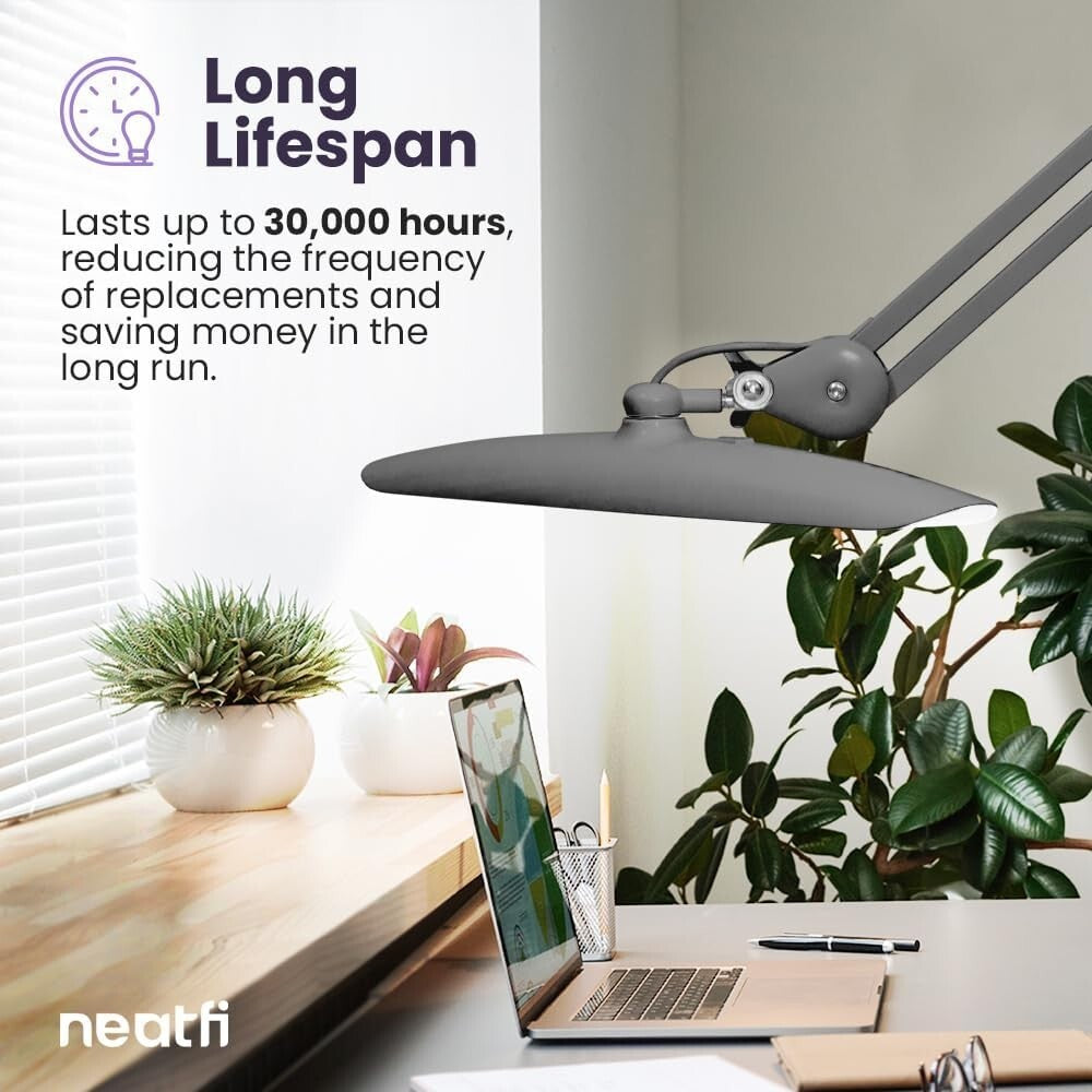Flicker-Free 2,200 Lumens Adjustable Desk Lamp - Perfect for Hobbies & Crafts