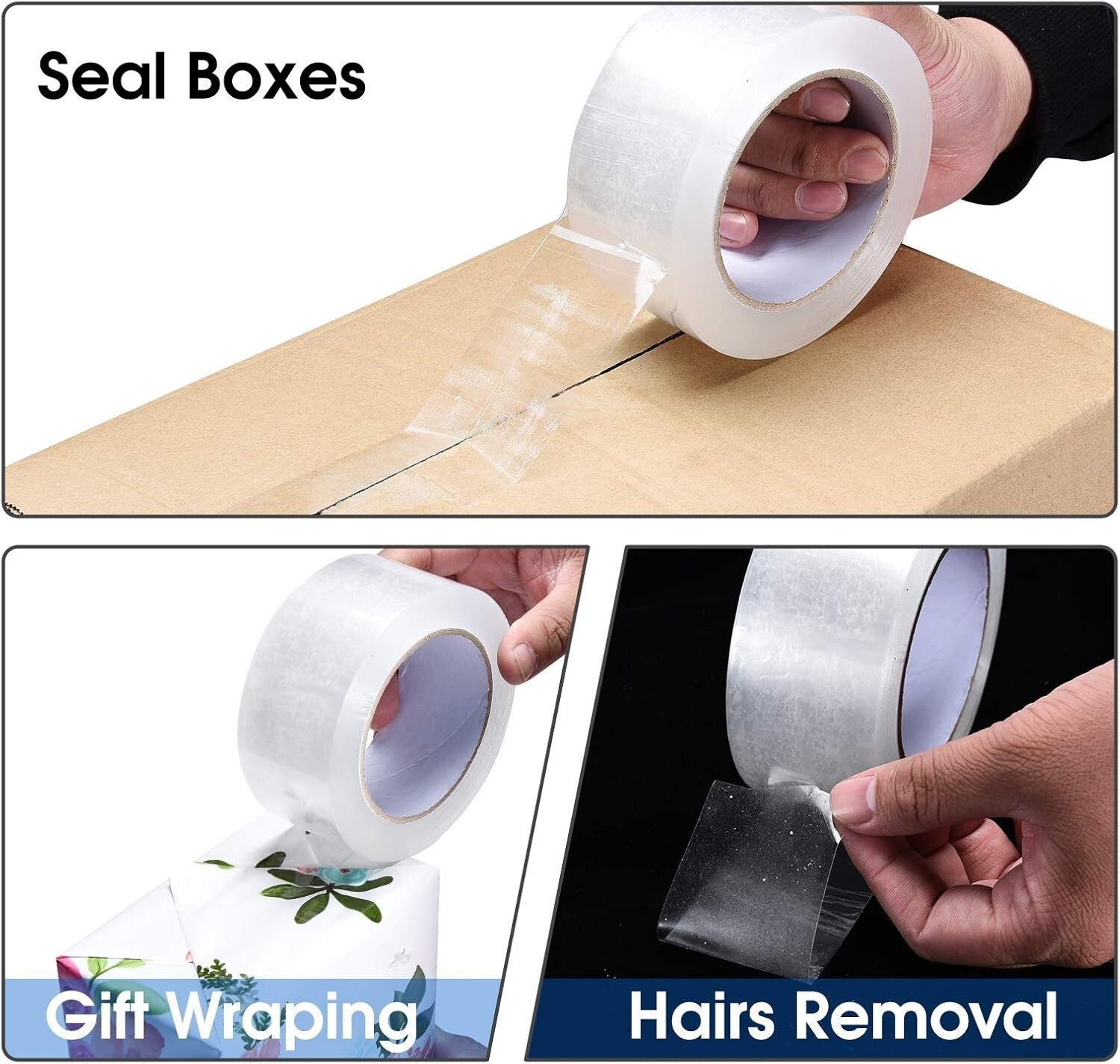 Durable Extra Sticky Clear Packing Tape, 2" Wide, 36 Rolls of 110 Yards, 2.0 mil