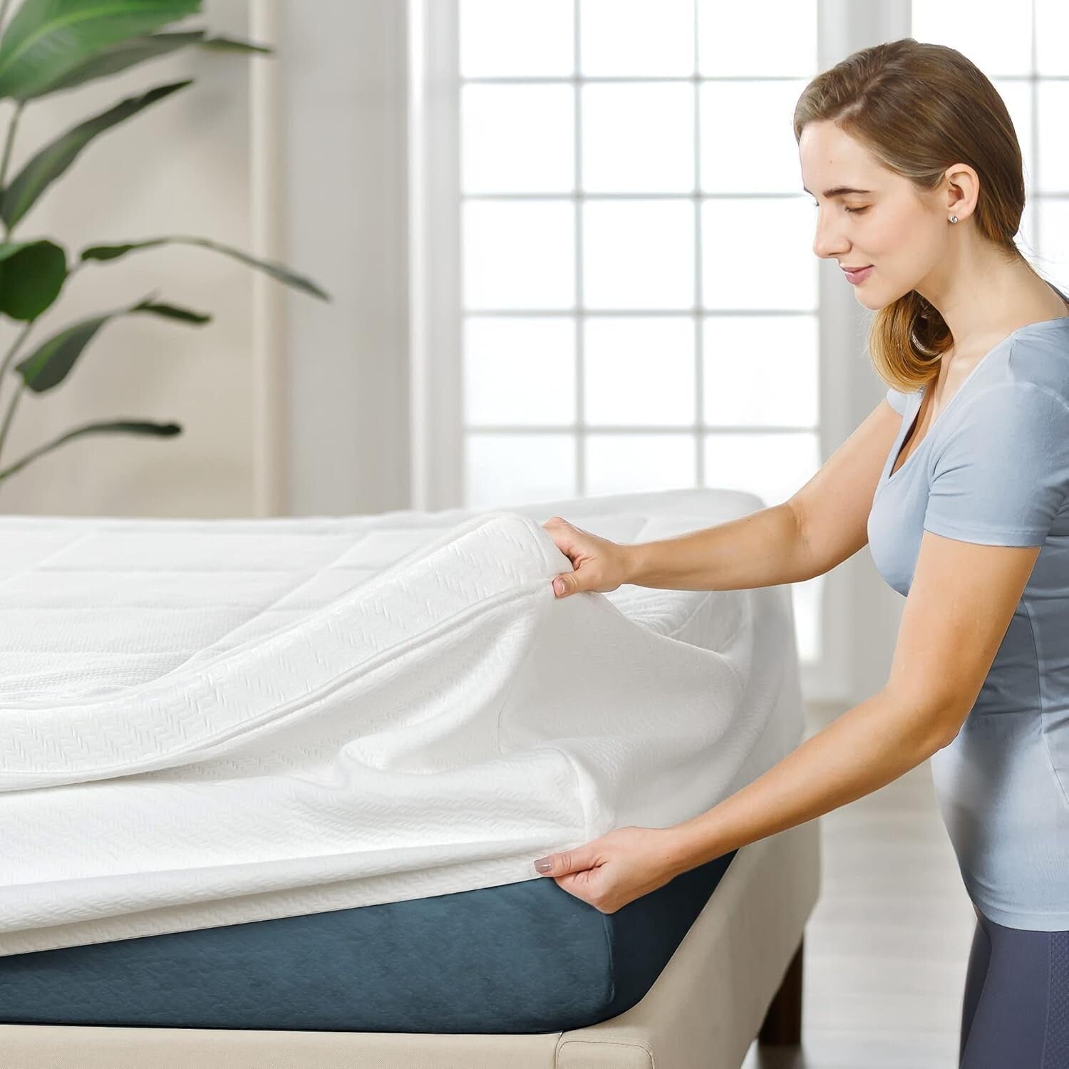 Twin Mattress Topper - 4-Inch Green Tea Infused Memory Foam for Better Sleep