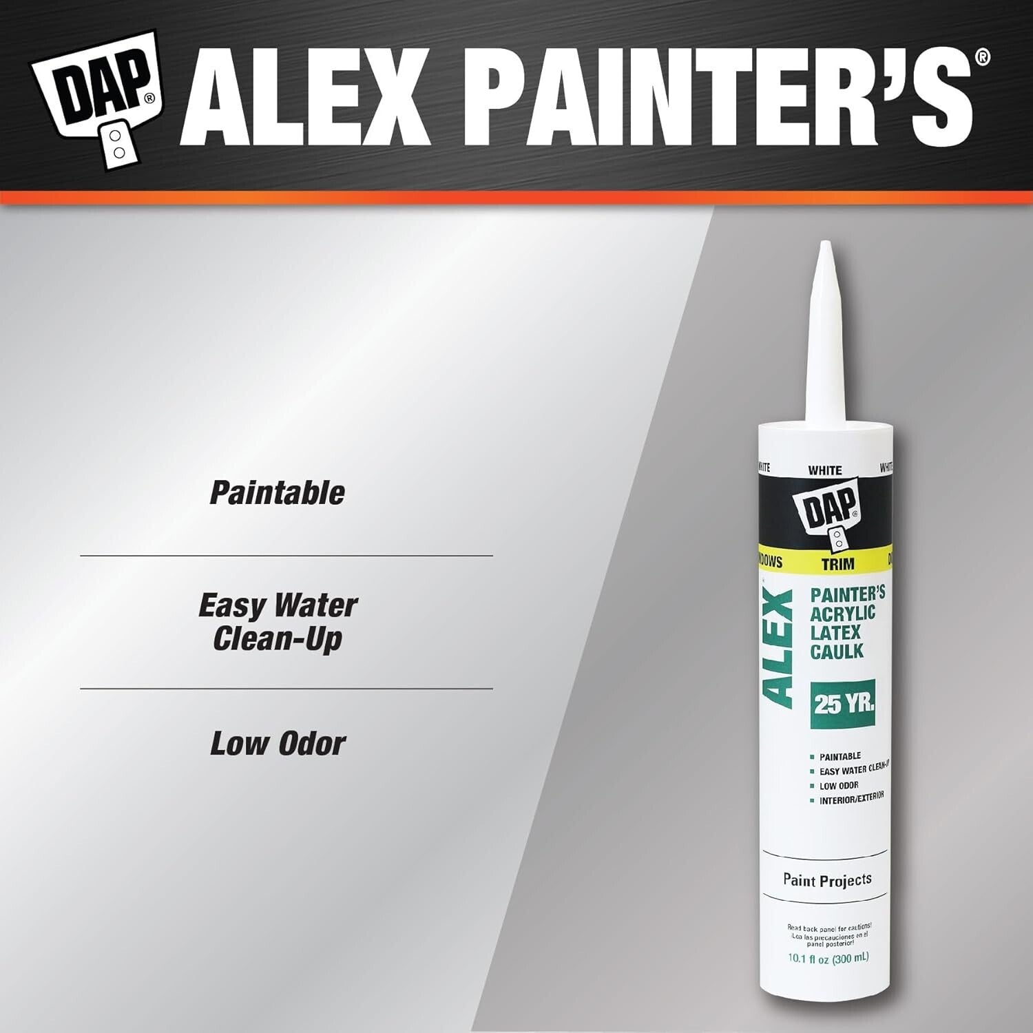 All-Purpose White Acrylic Latex Caulk 10.1 Oz - Paintable & Weather-Resistant