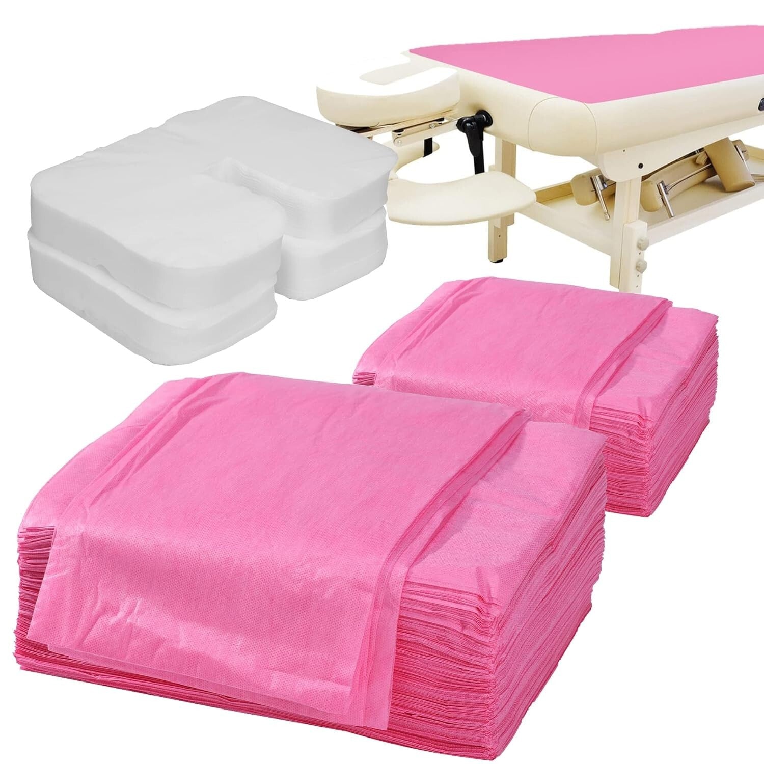 Comforting Non-Woven Disposable Massage Sheets & Face Cradle Covers - 200 Pack