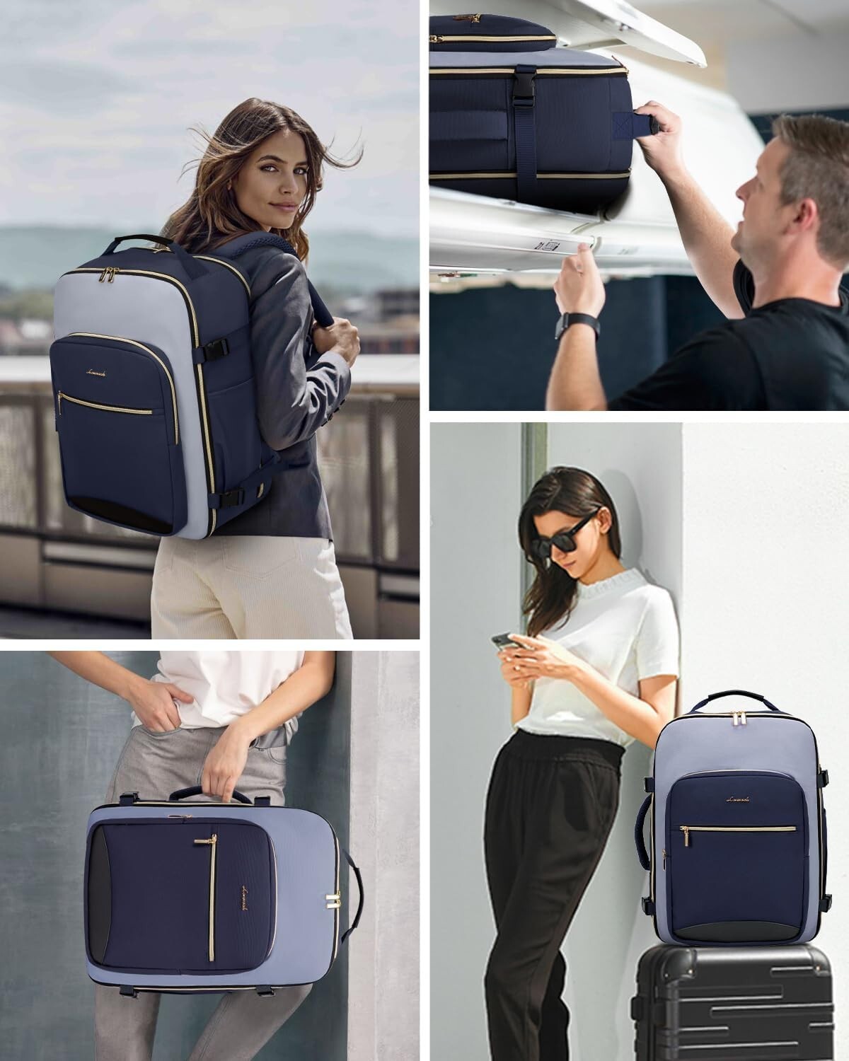 Comfortable 40L Unisex Travel Bag with Padded Laptop Compartment & Luggage Strap