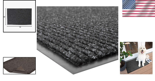 Water-Resistant 4' x 6' Charcoal Indoor/Outdoor Mat - Safe & Easy to Clean