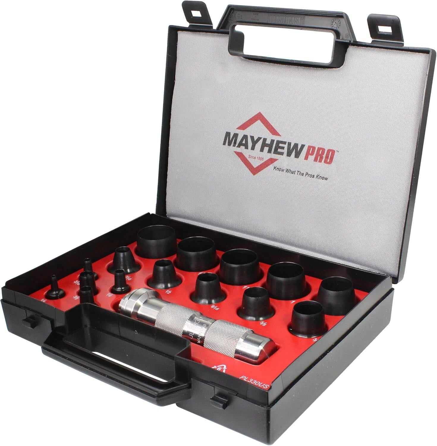 Professional 16-Piece Hollow Punch Set - Precision Tool for Gaskets & Washers