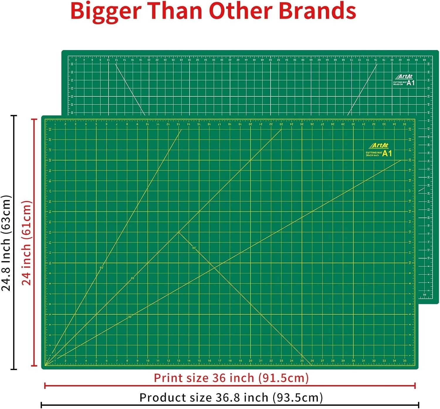 Versatile 24x36" Double-Sided Cutting Mat - Ideal for Sewing, Quilting & Crafts