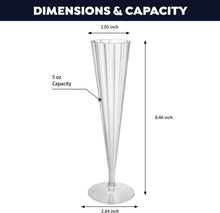 Load image into Gallery viewer, 100-Count Deluxe Clear Plastic Champagne Flutes - 5 oz Elegant Party Glasses