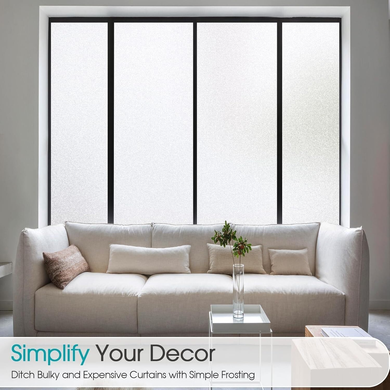 Static Cling Window Tint - Decorative Frosting Cover for Privacy & UV Protection