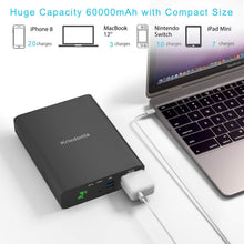 Load image into Gallery viewer, Sleek Portable Charger 60000mAh, 130W AC Outlet &amp; LED Display - Ideal for Travel