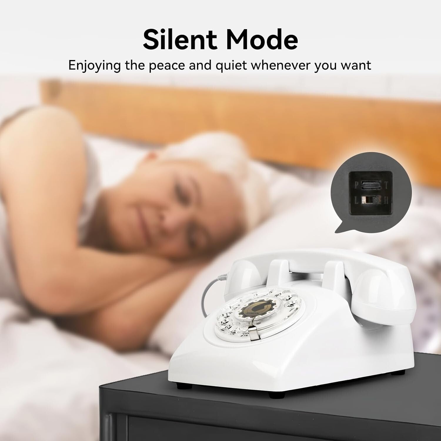 1960s Vintage Rotary Phone with Mechanical Ringer - Elegant White Design