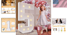 Load image into Gallery viewer, Glamorous 4FT Light-Up Marquee Number 5 - Perfect for Creative Party Themes