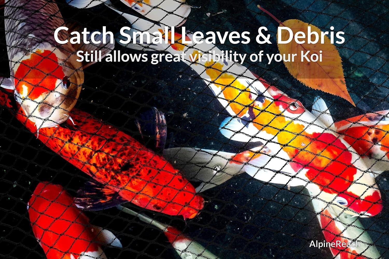 Durable 40x40 ft Black Fine Mesh Pond Netting - Keeps Leaves Out & Fish Safe