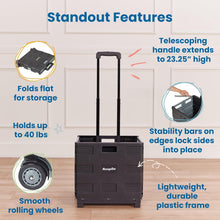 Load image into Gallery viewer, Ergonomic Rolling Storage Cart with Removable Canvas Organizer - Easy Transport