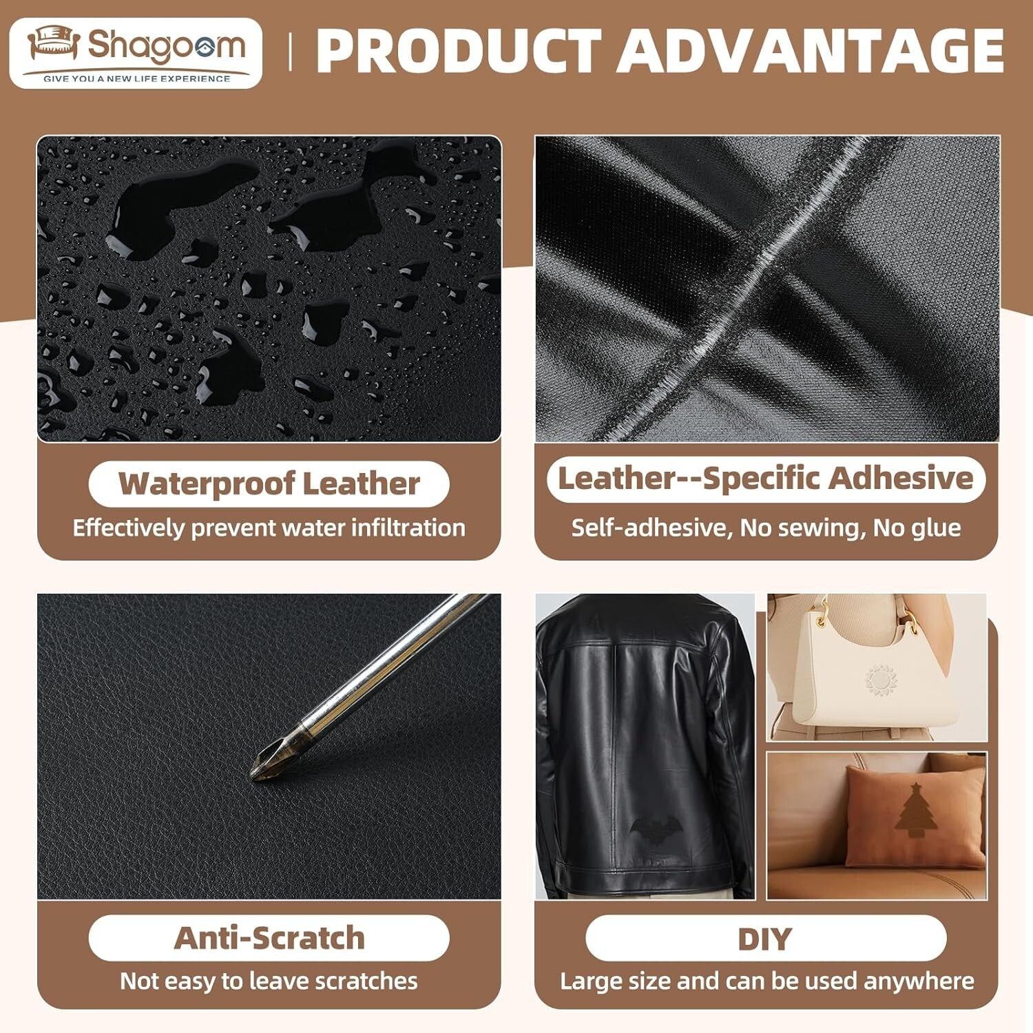35X79 Inch Self-Adhesive Leather Patch | Waterproof & Scratch-Resistant Tool