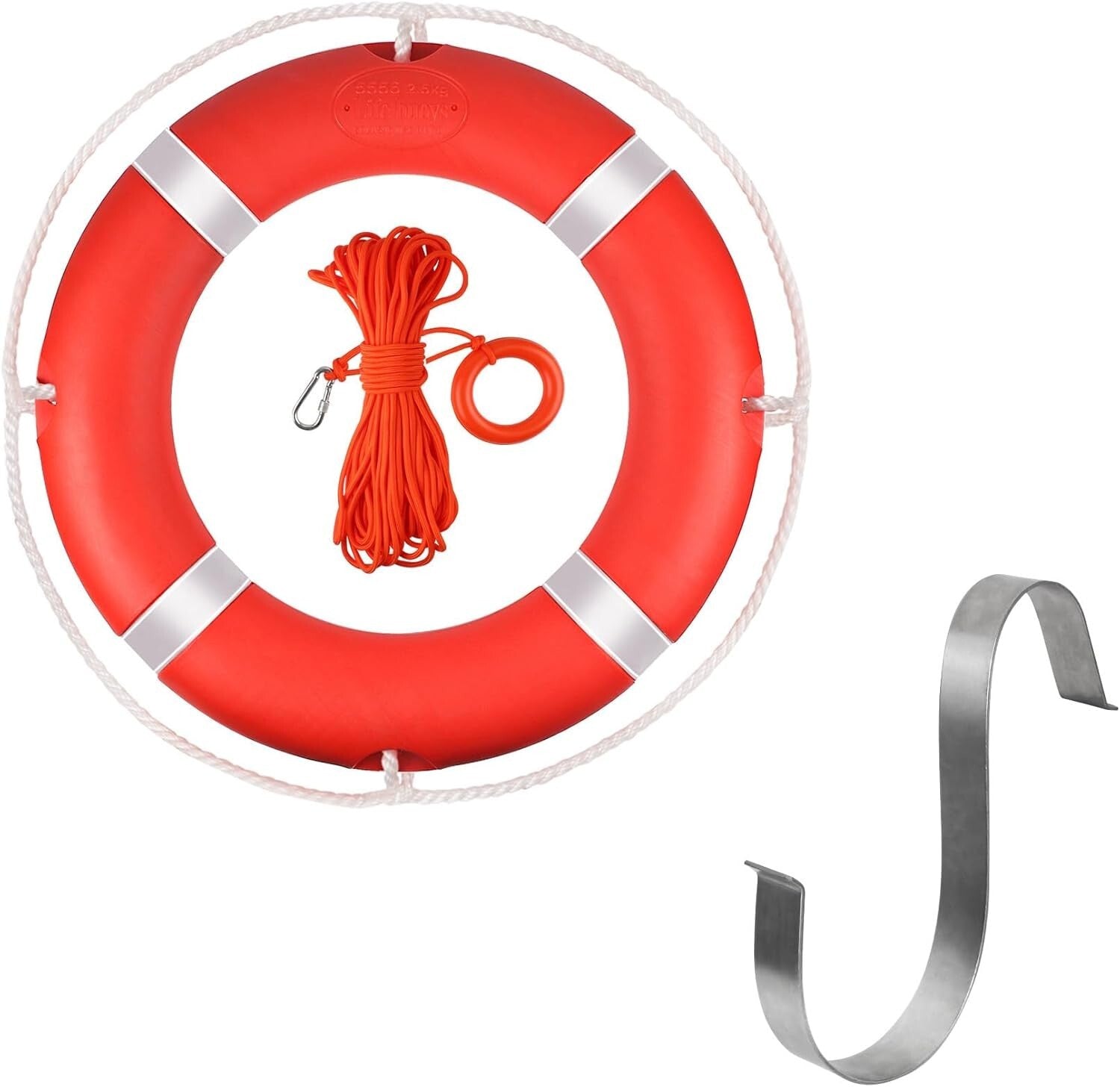 Emergency-Ready 28" Sailing Life Ring with Reflective Tape and Storage Bracket