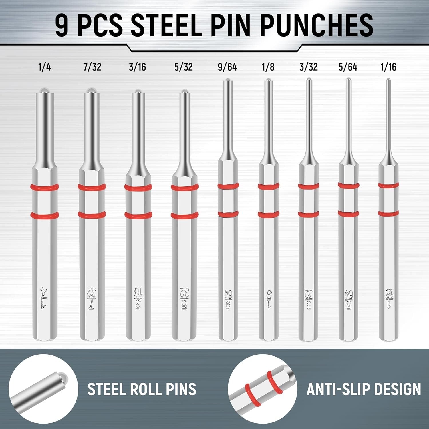 Versatile Steel Pin Punch Set with Hammer & Bench Block – Repair Tool Essentials
