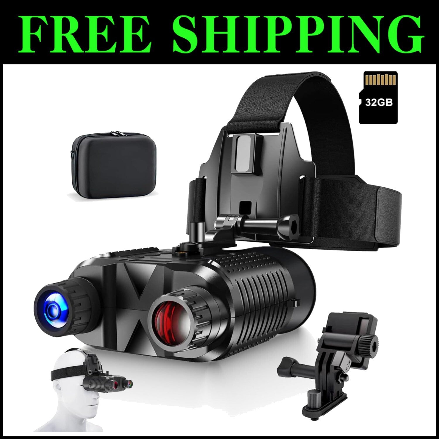 2.7" Night Vision Goggles with 32GB Card - Perfect for Outdoor Adventures