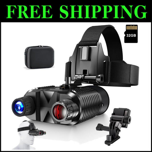 2.7" Night Vision Goggles with 32GB Card - Perfect for Outdoor Adventures