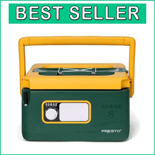 Elegant 8-Quart Nomad Slow Cooker in Green/Gold - Ideal for Buffets & Gatherings