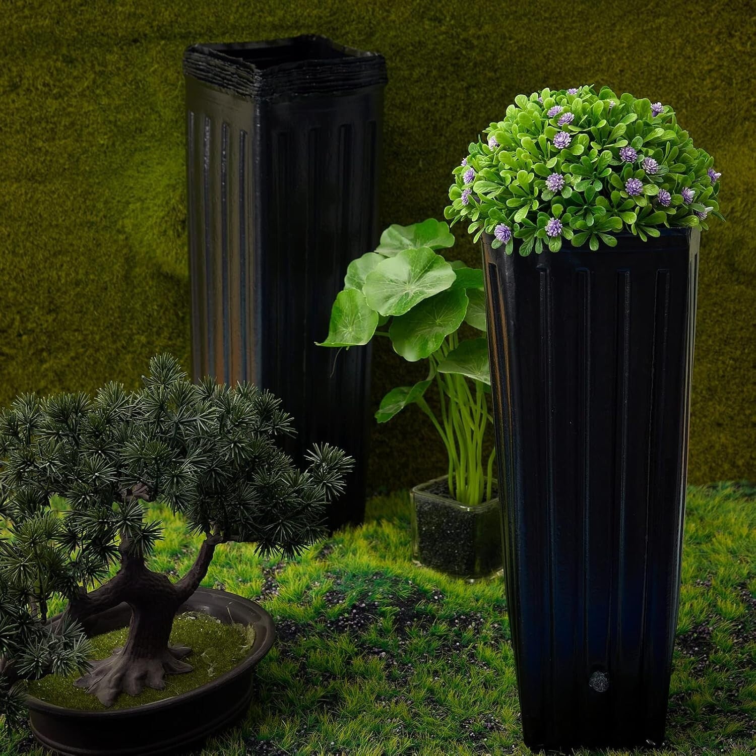 400 Pcs Tall Plastic Nursery Pots with Drainage for Indoor/Outdoor Gardening