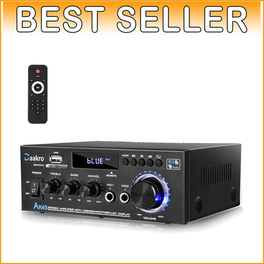 300W Bluetooth 5.0 Stereo Audio Amplifier with USB/SD for Home Theater
