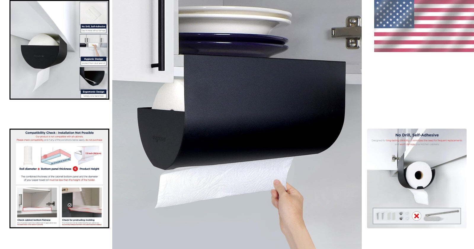 Minimalistic Paper Towel Holder - Under Cabinet Mount, Ideal for Small Spaces