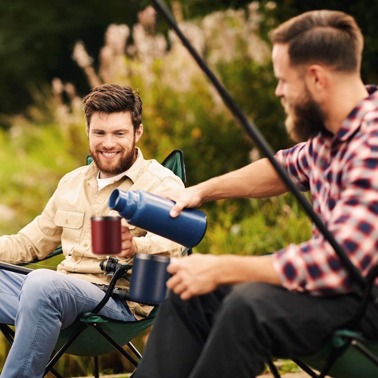 4 Pack 12oz Stainless Steel Insulated Travel Mugs with Comfortable Handles