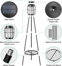 Load image into Gallery viewer, Art Deco Waterproof Solar Floor Lamps - 2 Pack with Touch Control &amp; Metal Base