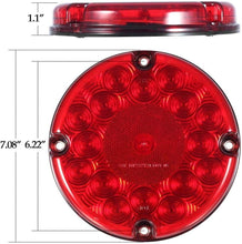 Load image into Gallery viewer, Red 7-Inch Round LED Trailer Lights - 2Pcs Set with Built-in Reflex Reflector