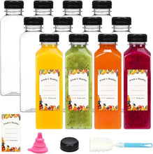 Load image into Gallery viewer, Clear 16oz Juice Bottles with Caps - Ideal for Smoothies &amp; Camping Drinks