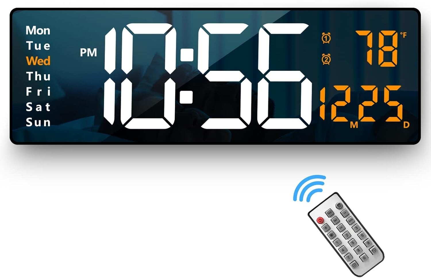 Stylish 16.2 Inch LED Wall Clock – Modern Design with Remote Control Features