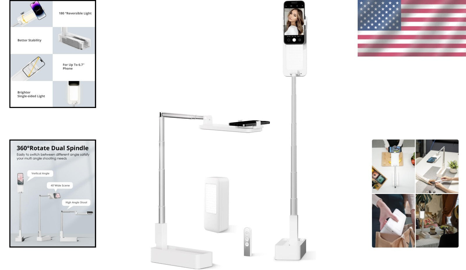 Multi-Purpose Phone Stand with Anti-Slip Base - Ideal for Live Streaming & Calls