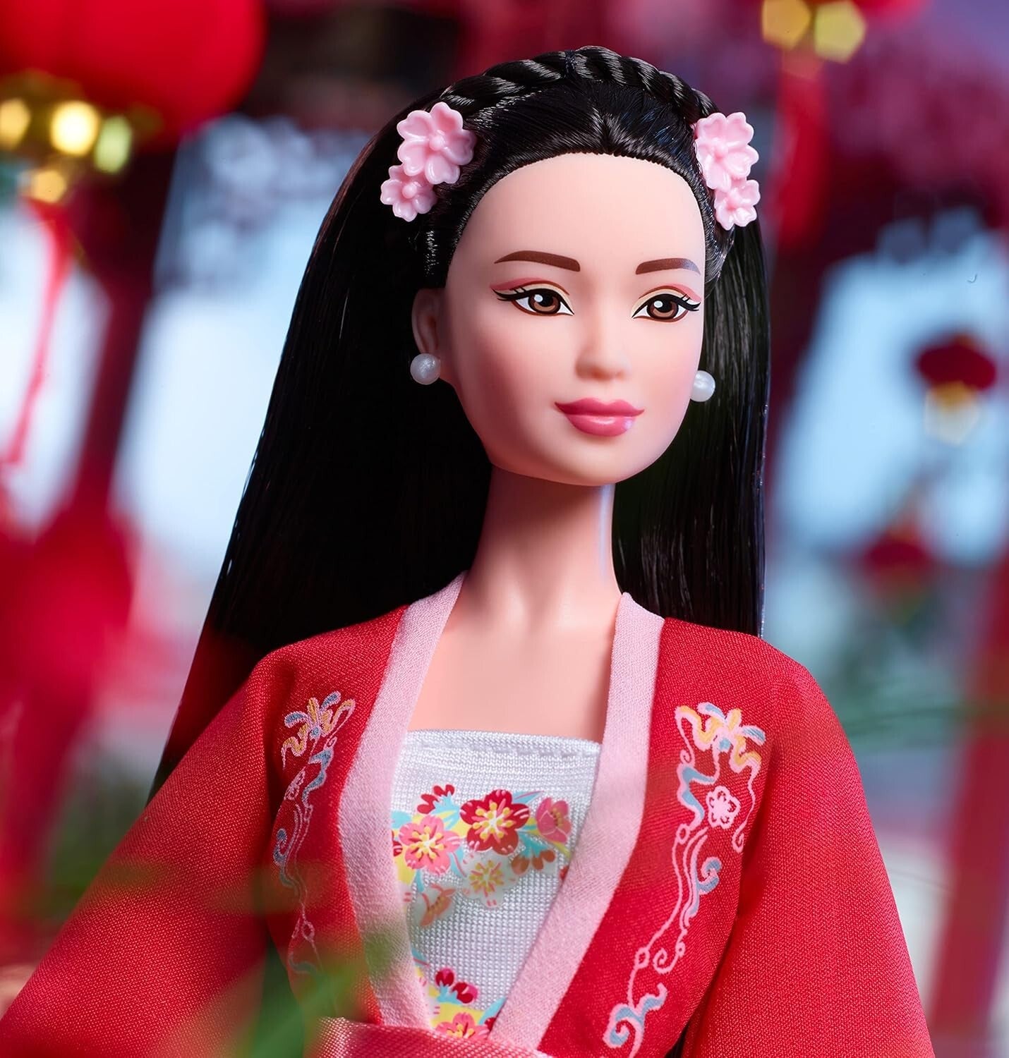 14-Inch Lunar New Year Doll with Plum Blossom Design – Perfect for Celebrations