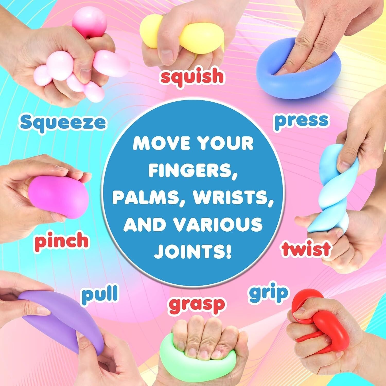 32 Pack Slow Rising Stress Balls for Anxiety Relief - Durable & Safe Fidgets