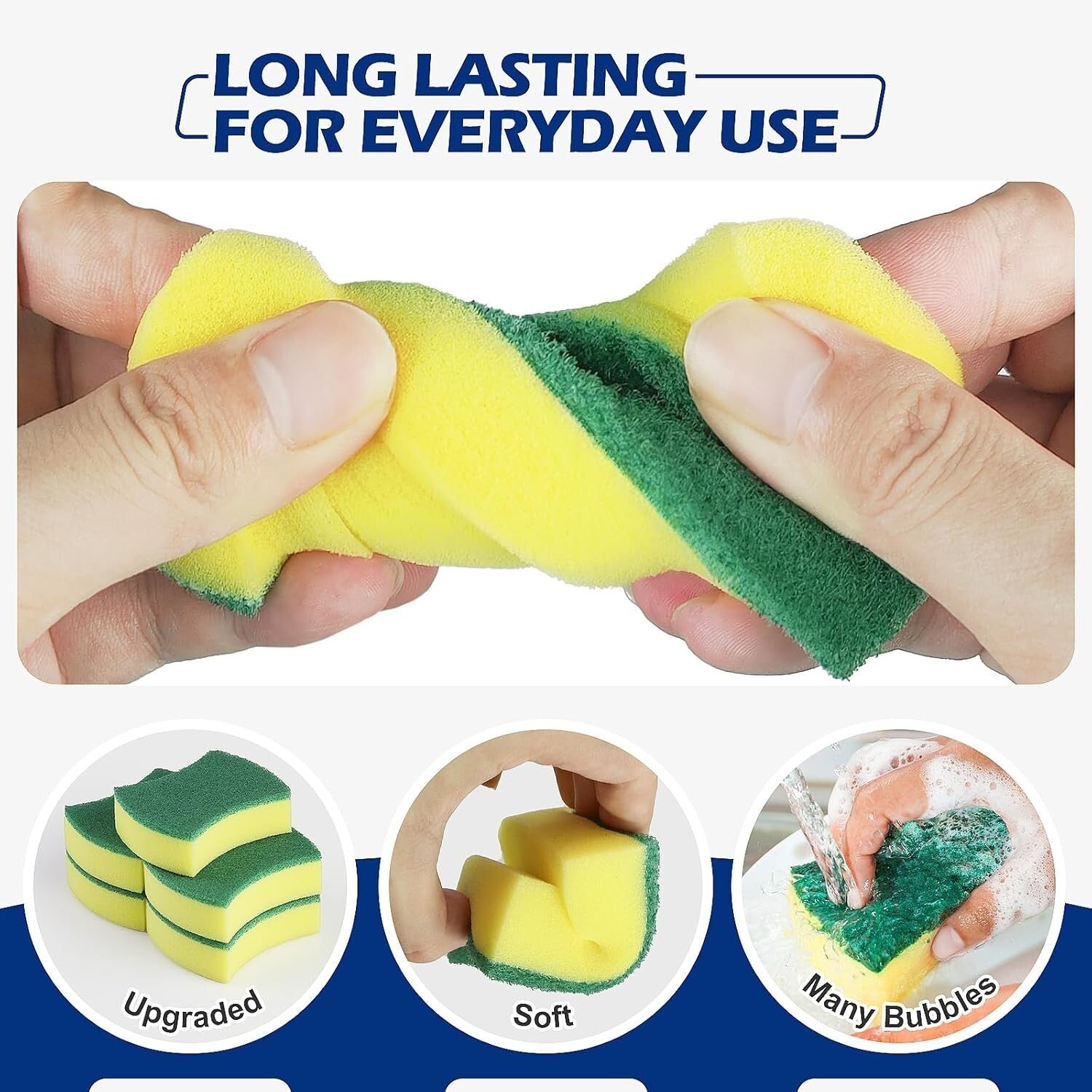 300-Pack Eco-Friendly Non-Scratch Kitchen Cleaning Sponges for Versatile Use