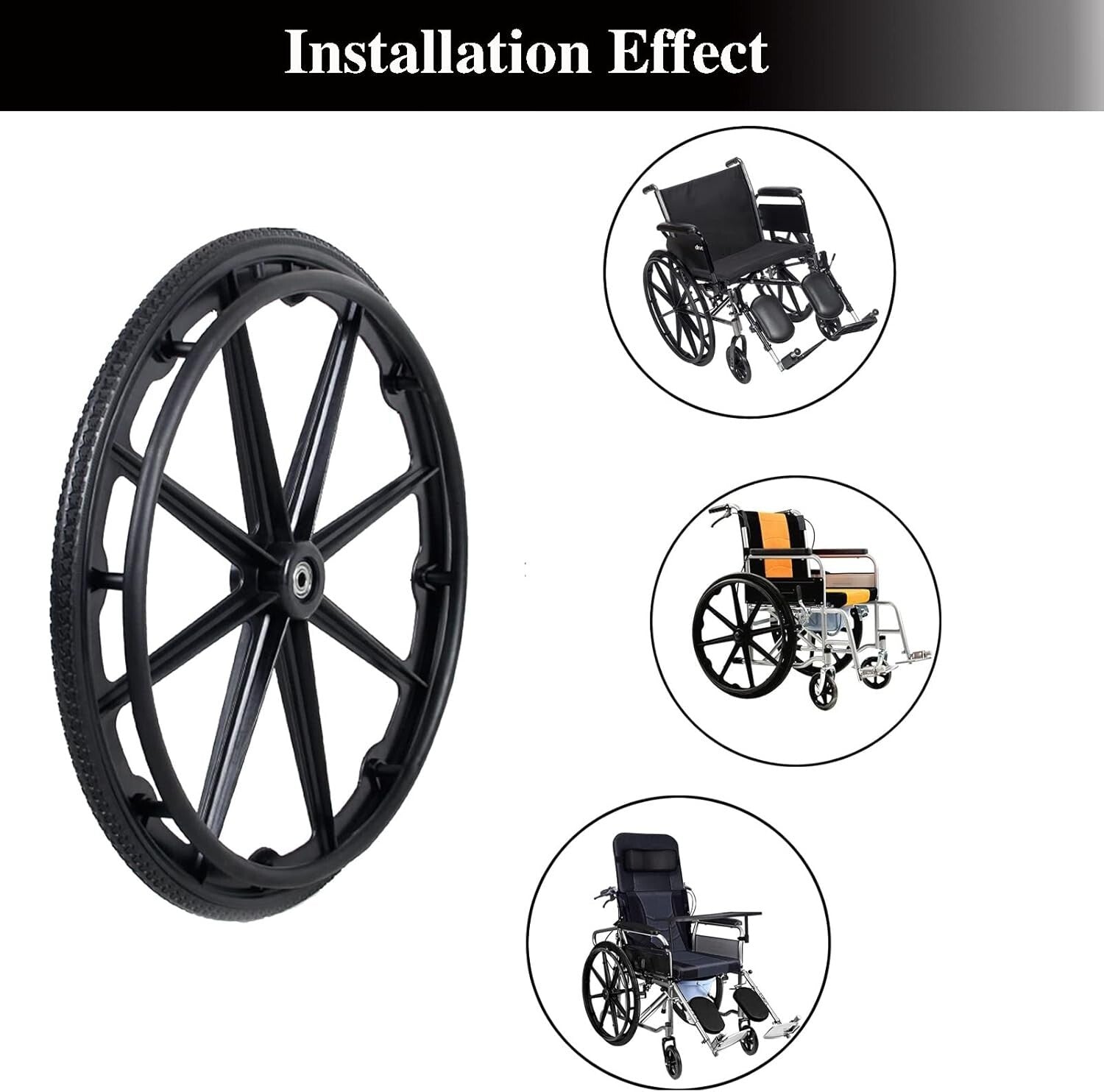 Lightweight 24-Inch Wheelchair Rear Wheel Set - Ideal for Upgrading Performance