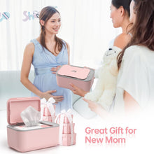 Load image into Gallery viewer, Large Capacity Baby Wipe Warmer &amp; Dispenser with 3 Heat Modes in Pink