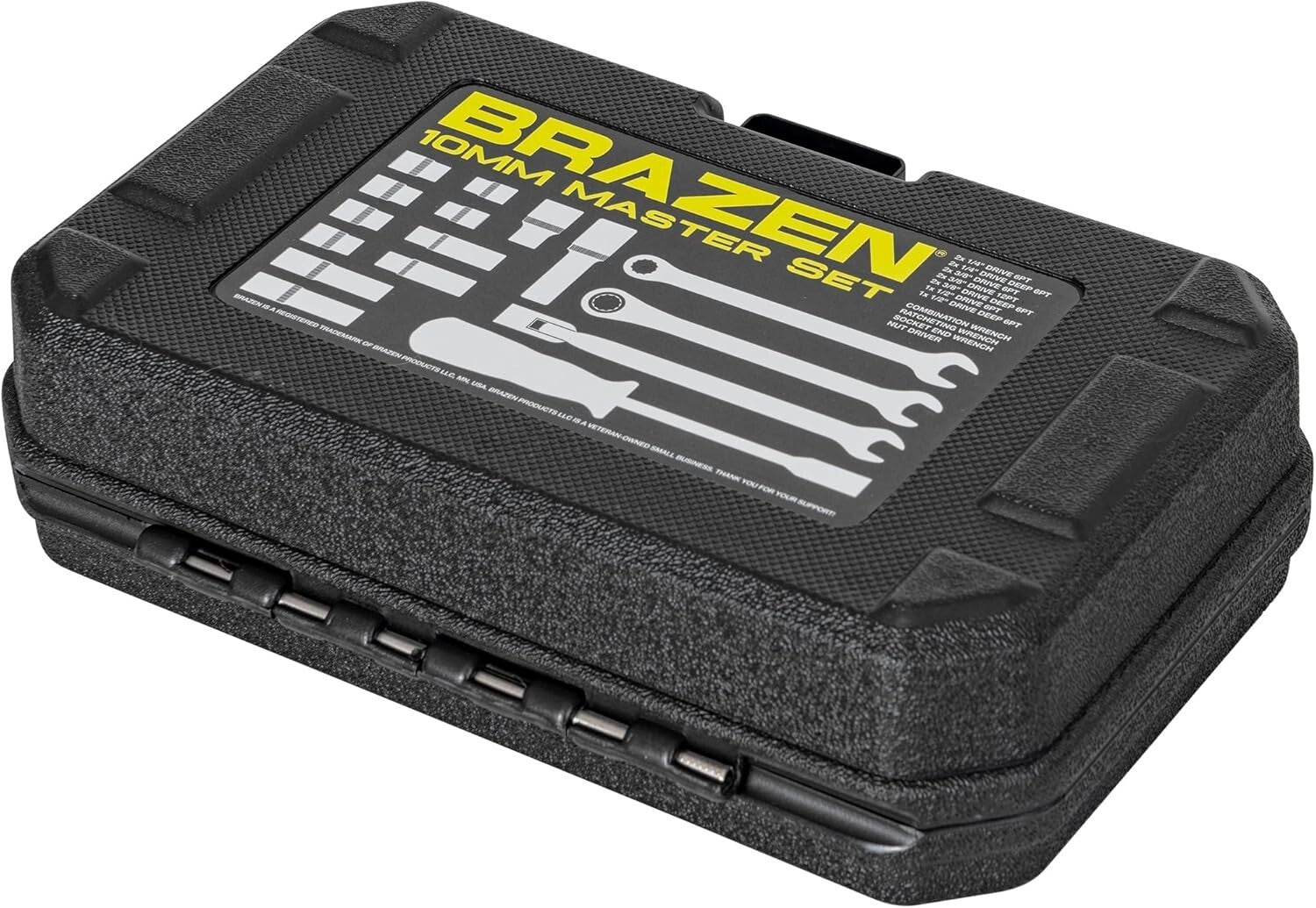 Complete 10mm Socket Set: 12 Sockets, 3 Wrenches & Nut Driver - Portable Case