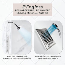 Load image into Gallery viewer, LED Lighted Fogless Shower Shaving Mirror - 9.5"L x 7"W for Ultimate Convenience