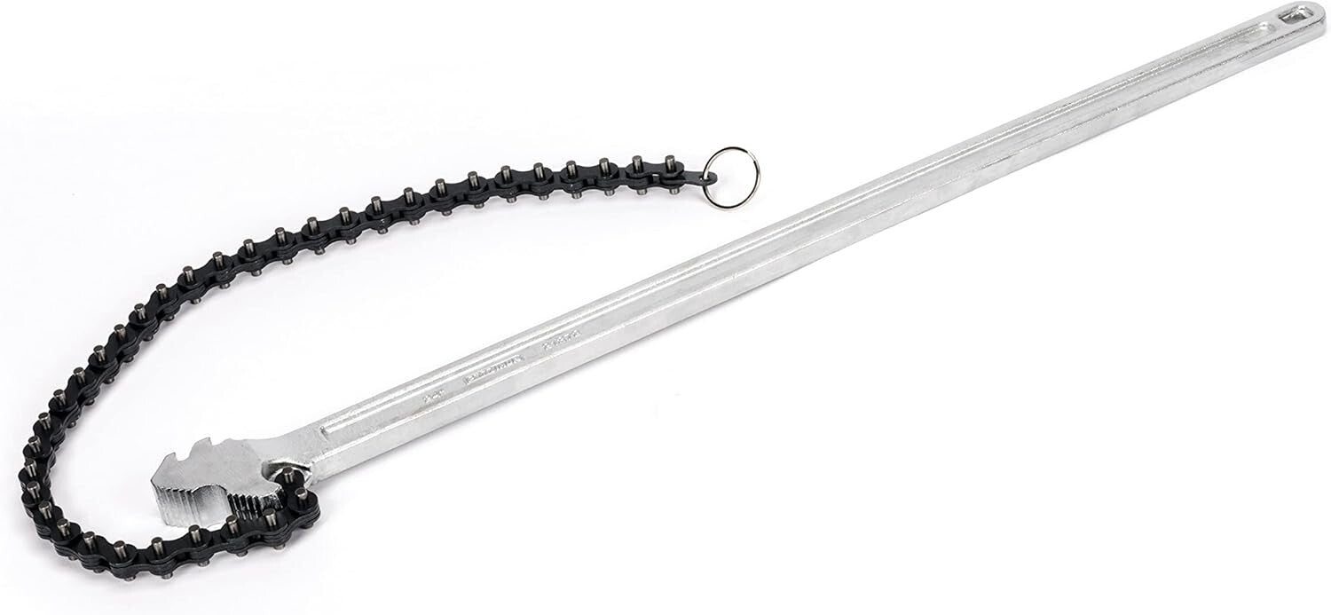 Ergonomic 24-Inch Chain Wrench - Forged Steel for Effortless Plumbing Tasks