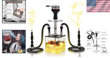 Load image into Gallery viewer, Stylish 2-Hose Hookah Set with Heat Management &amp; Multicolor LED - Easy to Clean