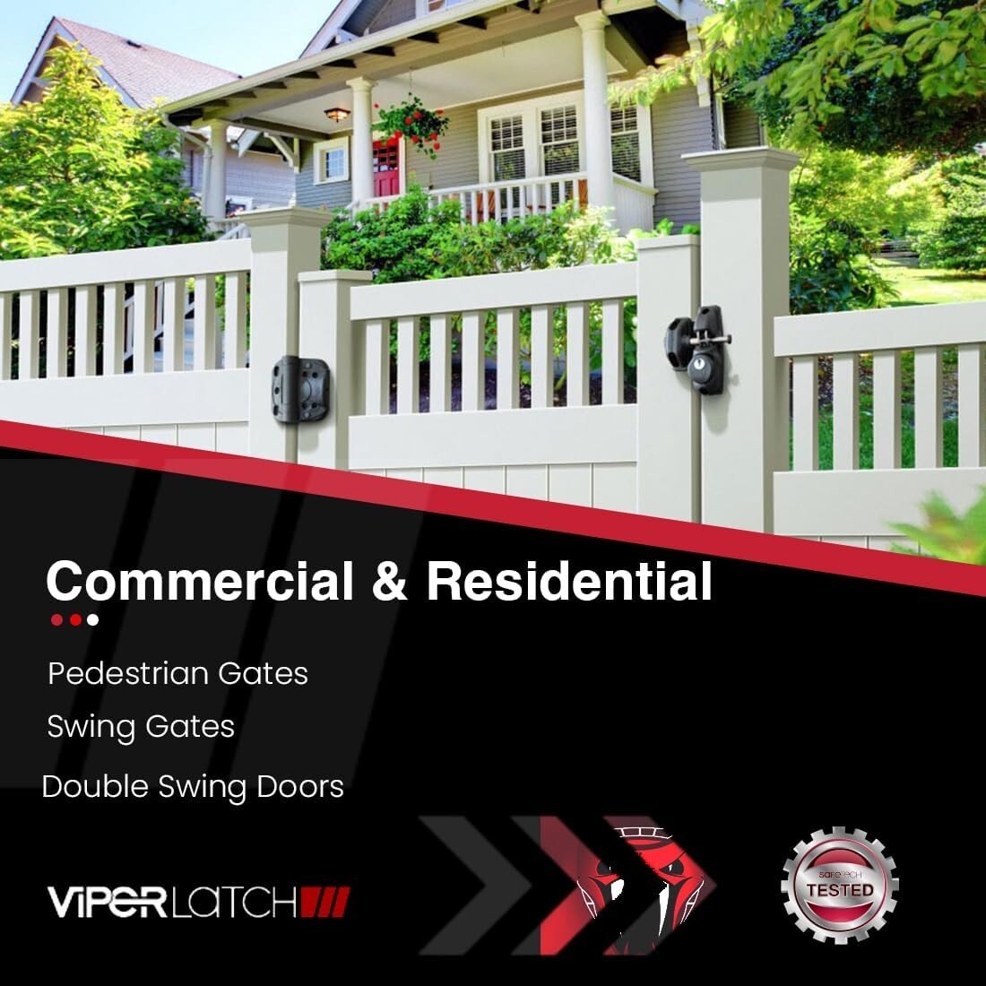 Weather-Resistant ViperX2 Gate Latch - Keyed Alike for Vinyl, Wood & Metal