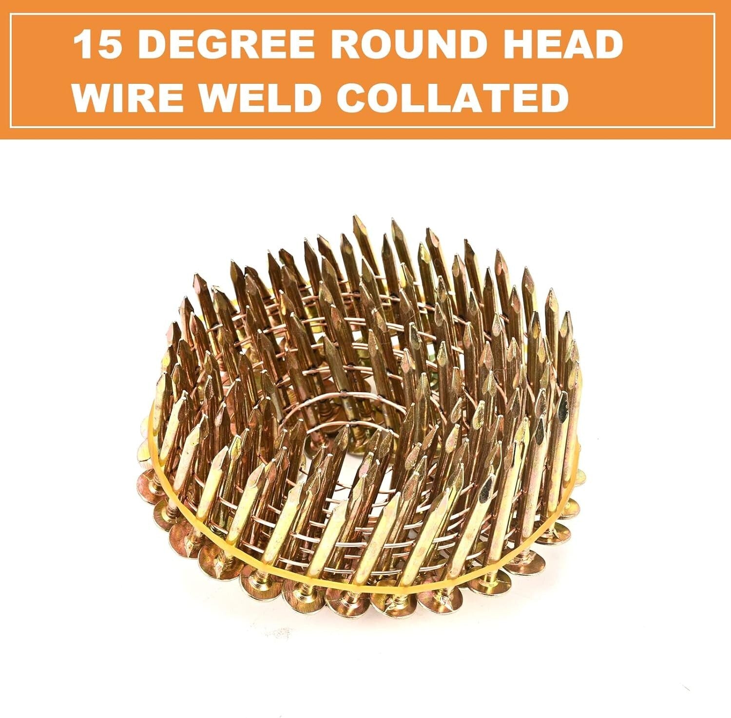 15° Round Head Coil Roofing Nails (3600 Count) for Durable Construction Projects