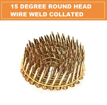 Load image into Gallery viewer, 15° Round Head Coil Roofing Nails (3600 Count) for Durable Construction Projects